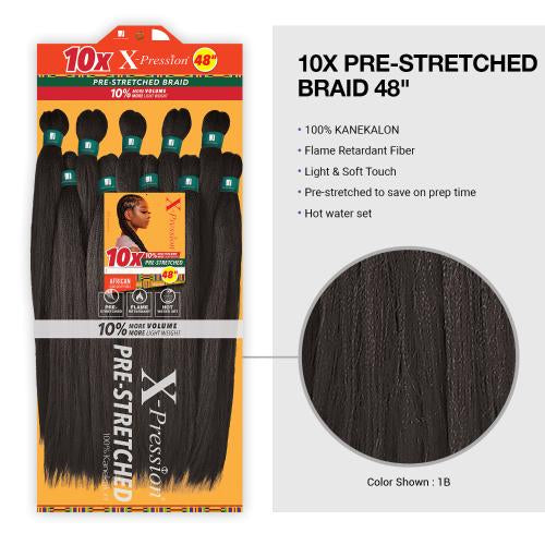 Sensationnel Braids X-Pression 10X Pre-Stretched Braid 48" (1B)