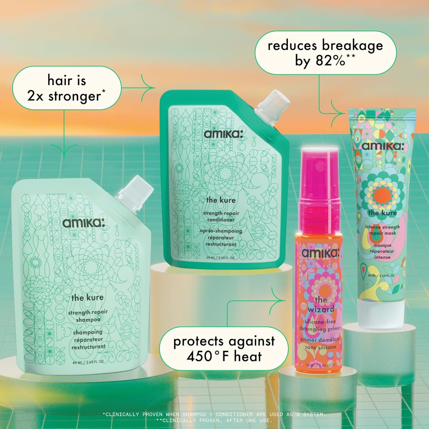 Amika Rescue team hair routine trial set