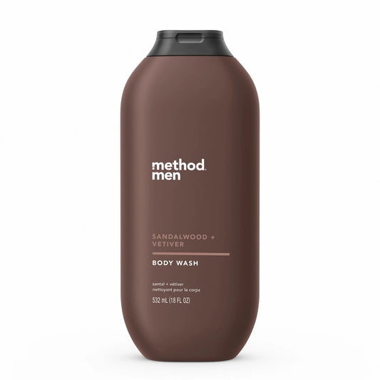 Method Men Body Wash, Sandalwood + Vetiver, 18 oz